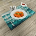 thumbnail image 2 of Ambesonne Turquoise Place Mats Set of 4, Misty Woodland Mountains, Standard Size, Dark Seafoam Dark Teal, 2 of 5