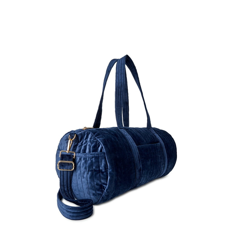 Time and Tru Women’s Soft Quilted Duffle Bag Navy Blue