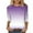 Purple, variant on Gradient Shirts for Women 2025 Summer 3/4 Length Sleeve Womens Tops Dressy Casual Plus Size Blouse Crew Neck Tee Green M