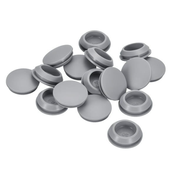 Unique Bargains 16pack Silicone Plugs, Rubber Round Snap in Locking Hole Plugs Waterproof Hole Plug for 20-22mm Hole, Grey