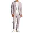 thumbnail image 4 of ZVNAΖH Men's 2 Piece Linen Suits Set Regular Fit Casual Lightweight One Button Blazer Jacket and Pull-on Pant Summer Beach Wedding, M-4XL, 4 of 9