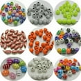 thumbnail image 2 of U8MO 100pcs Acrylic Sparkling Various Style Sport Ball Round Beads 12mm Funny Beads-8# White with Color Baseball 12mm, 2 of 9