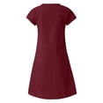 thumbnail image 5 of Tshirt Dress Women Summer Plus Size Short Sleeve V Neck Lightweight Casual Mini Dresses T Shirt Dresses for Women, 5 of 8