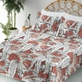 thumbnail image 3 of Ambesonne Tropical Fitted & Flat Sheet with Sham 3 Pcs Set, Leaves Abstract Modern Art, Twin XL, Pale Rust Eggshell White, 3 of 5