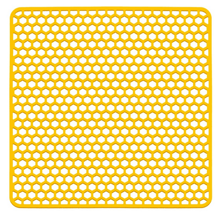 

Kitchen Sink Drain Silicon Mat Protector Pad Large Silicone Dish Drying Mat Silicone Mats Counter Protector Heat Resistant Easy to Clean Yellow 30.5cm