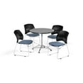 thumbnail image 5 of OFM Multi-Use Break Room Package, 36" Round Table with Stars Stack Chairs, Gray Nebula Finish with Chrome-Plated Steel Base and Shamrock Green Seats (PKG-BRK-167), 5 of 5