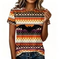 thumbnail image 4 of DORKASM Halloween Costumes for Women Round Neck Pumpkin Fashion Pullover Short Sleeve Spooky Skeleton Vacation Tshirt Ghost Graphic Fall Winter Lounge Tops Orange 3XL, 4 of 7