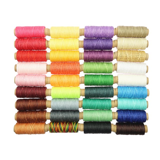 Set de 36 Colores Costura Cuero Encerado Mano Bricoje Cuerda Costura Arte Sunnimix Bobinas de hilo de coser