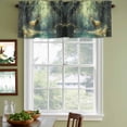 thumbnail image 5 of Green Forest Deer Valances for Windows, Fantasy Vintage Nature Scenery Light Filtering Kitchen Curtains, Rod Pocket Window Valance Curtains for Living Room Bedroom, 42" W x 18" L, 2 Panels, 5 of 9