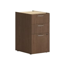 HON HLPLPSBBF.LSE1 15 in. x 20 in. x 28 in. 3-Drawers Left or Right Mod Support Pedestal - Legal/Letter, Sepia Walnut
