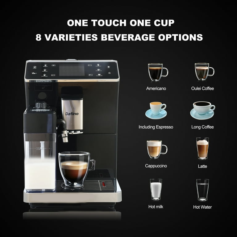 Automatic 8 Cups Coffee & Espresso Machine, TrueBrew (Iced-Coffee), Burr  Grinder + Descaling Solution, Cleaning Brush & Bean Shaped Icecube Latte  Maker for Home, Compact Design 