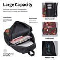 thumbnail image 6 of Naloa Dinosaur Christmas Happy New Year Print Large Capacity Backpack Lunch Bag Pencil Case Combination 3 Piece Set for Student, 6 of 8
