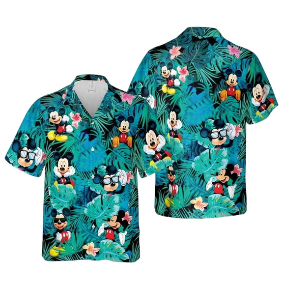 Mickey Hawaiian Shirt Tropical Cute Print, Disney Beach Shirt, Best Gift For Men Women Cute Tropical Aloha Shirt with Mickey Pattern