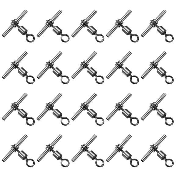 T-Shape Fishing Swivels 165Lbs Swivels Fishing Tackle 3-Way Cross Line Swivels, 20 Pack