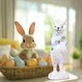 thumbnail image 7 of CuiLiyq Resin Easter Bunny Decorations, Blue Metallic Rabbit Figurine for Home Tabletop Shelf Display Spring Holiday Gift Farmhouse, Spring Rabbit Decor Gifts Handcrafted Resin Figurines (Blue), 7 of 7