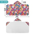 thumbnail image 4 of Yayeee Kids Hooded Towel with Hand Pockets Beach Soft Absorbent Bath Wrap 50 x 23.5 inch, Red Whimsical Floral, 4 of 5
