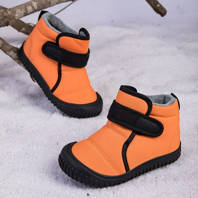 LNGOOR Bottes de Neige Confortables pour Enfants - Doublure en Polaire Douce et Chaude pour la Marche en Plein Air Randonnée Automne et Hiver - Bottes Confortables Résistantes à l'Eau Antidérapantes Respirantes et Durables pour Garçons