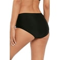 thumbnail image 5 of Solid Ruched Bikini Bottoms for Women High Cut Black Swimsuit Bottoms, 5 of 6