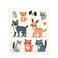 thumbnail image 4 of Cozy Cartoon Animal Flannel Blanket - Soft Warm and Durable for Sofa Travel Bed & Chair - Adorable Gray Cat Playful Dog & More, 4 of 7