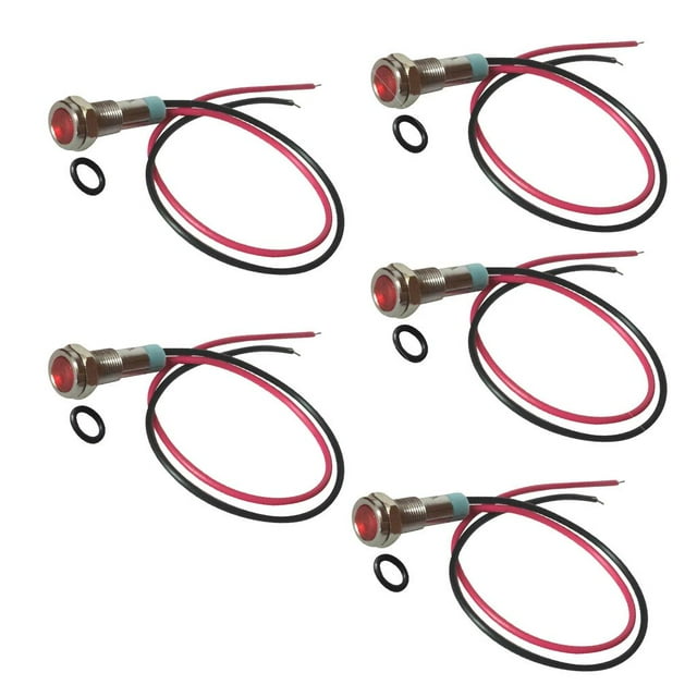 Luz De Rociada De Indicador De Señal De Metal De 5x 6 Mm LED Para Camión De Carro (rojo)