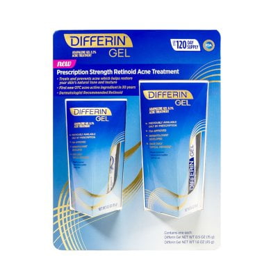 Differin Gel Adapalene Gel 0.1% Acne Treatment (0.5 oz + 1 Differin Gel Adapalene Gel 0.1% Acne Treatment (0.5 oz + 1