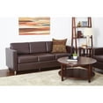 thumbnail image 5 of OSP Home Furnishings Pacific Easy-Care EspressoFaux Leather Sofa Couch with Box Spring Seats and Silver Color Legs, 5 of 8