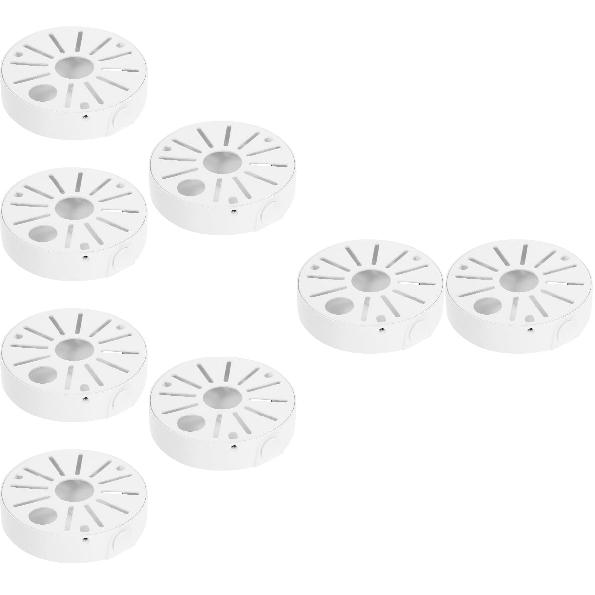 KALLORY 8Pcs White Aluminum Alloy CCTV Junction Box for Outdoor Cable Management and Dome Camera Mount