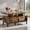 Rustic Brown + Black, variant on Demi Bonn 47" Oval Coffee Table - Storage & Open Compartments, 5-Leg Support, Natural & Black