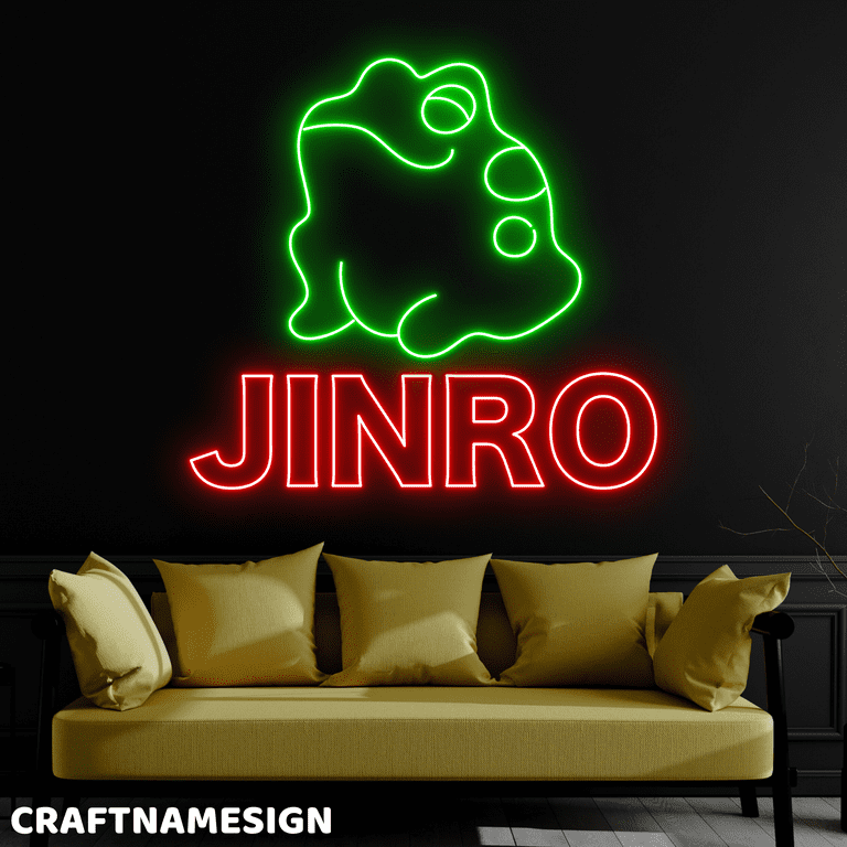 Craftnamesign Korean Frog Jinro Soju Neon Sign, Soju Bar Club