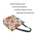 thumbnail image 3 of FORMRS Womens Canvas Tote Bag with Zipper Inner Pocket Shoulder Handbag, Colorful Flowers, 3 of 7