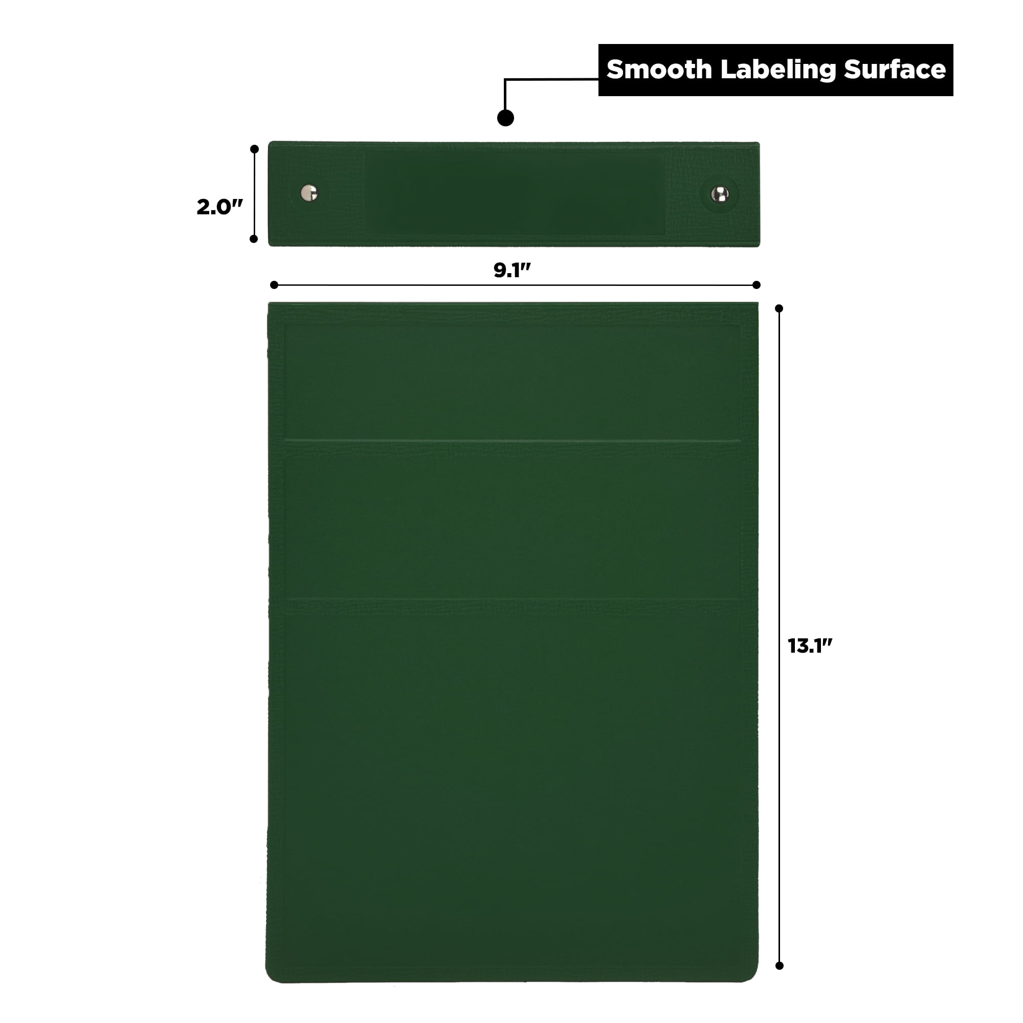Carstens 1.5-Inch Heavy Duty 3-Ring Binder - Top Opening, Forest Green