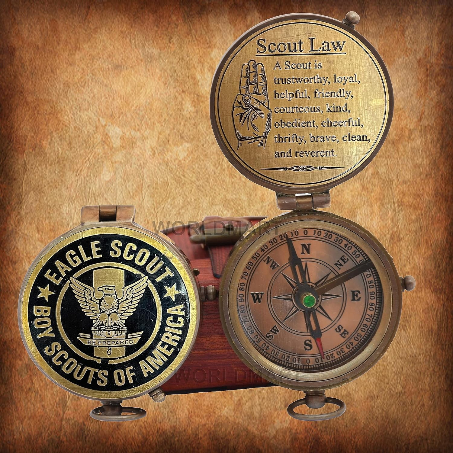 Grad Gifts For Boys Engravable Compass, Pocket Compass, Brass