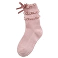 thumbnail image 3 of QSAWXQZ Girls' Lace Trim Knee High Socks Ruffle Cuff Dress Socks 9-10Years, 3 of 6