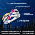thumbnail image 2 of Gem Stone King 925 Silver and 10K Yellow Gold Pink Created Sapphire and Blue Tanzanite and Lab Grown Diamond Engagement Ring for Women | 1.32 Cttw | Heart Shape Gemstone September Birthstone | Size 6, 2 of 6