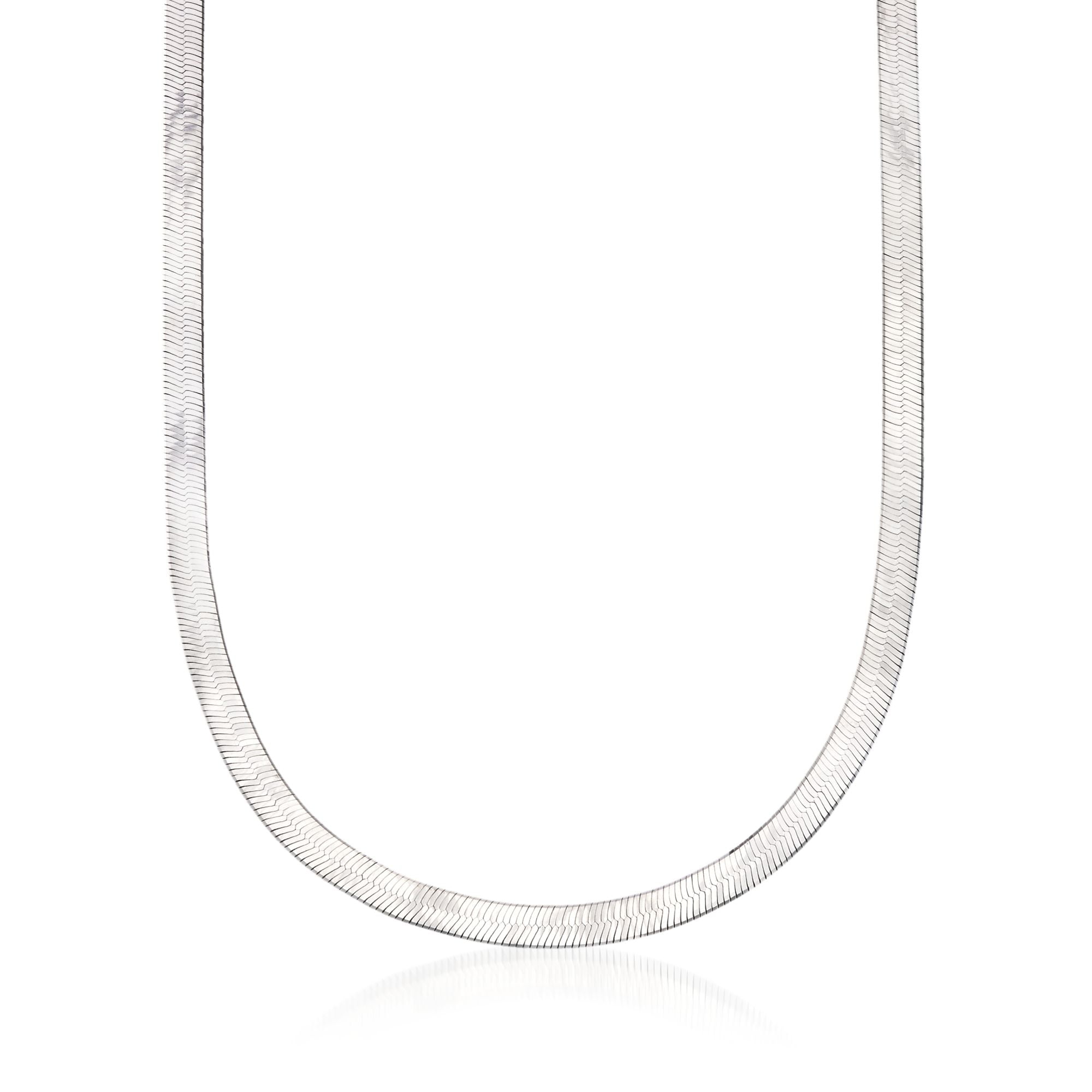 Ross-Simons Italian 6mm Sterling Silver Herringbone Chain Necklace