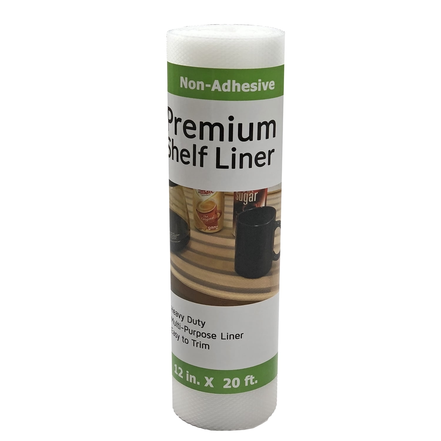 Clevr Premium 12 in. x 20 ft. Non-Adhesive Shelf Liner, Clear