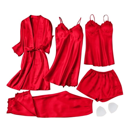 

JeashCHAT Sexy Lingerie for Women Autumn And Winter Long Sleeve Nightwear Leisure Wear Pajamas