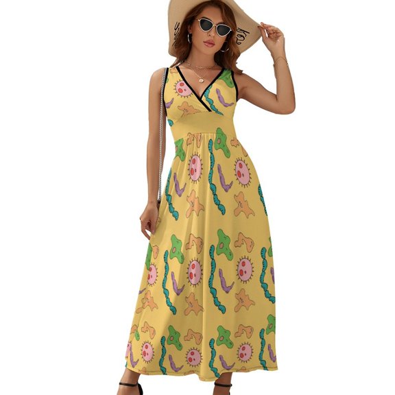 Miss Frizzle In A Pickle Magic School Bus Sleeveless Dress Dresses Women Summer Evening Dresses Ladies Bohemia Long Dresses