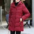 thumbnail image 6 of Wyobmus Women's Long Winter Puffer Jacket Warm Thicken Zipper Plush Hooded Down Coat Long Slleve Bubble Outwear Coat with Pockets Burgundy, 6 of 6