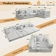 thumbnail image 2 of 118.2'' L-Shaped Sectional Couch, 2025 Newest Oversized Convertible Plush Corduroy Sofa Bed, 6-in-1 Upholstered Reversible Chaise for Living Room & Apartment, DIY Combination (White), 2 of 7
