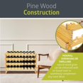 thumbnail image 4 of Pearington 36 Bottle Stackable Modular Wine Rack, 4-Tier Solid Pine Wine Bottle Holder, Free Standing Display Shelf, Wobble-Free Shelves for Kitchen, Bar, and Cellar, 10” x 33.5” x 21”, 4 of 7