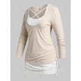 thumbnail image 2 of Conjunto de Top Talla Acanalado y Cordones Rosegal  Mangas largas de talla grande, 2 of 5