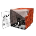thumbnail image 5 of Orange Dog Crate Cover, Poppy Flower Series Blossoms Romance Bohemian Design Print, Easy to Use Pet Kennel Cover Small Dogs Puppies Kittens, 7 Sizes, Burnt Orange Yellow, by Ambesonne, 5 of 6
