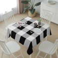 thumbnail image 6 of Black White Buffalo Check Table Cloth Waterproof Tablecloths, Farmhouse Plaid Modern Geometric Tablecloth Dining Table Cover for Kitchen Party Tabletop Outdoor, Square Tablecloth 54x54 Inch, 6 of 9