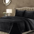 thumbnail image 1 of Juego de edredón Tribeca Living Luxury Velvet King Size, negro, 1 of 6