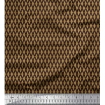 Soimoi Brown Cotton Duck Fabric Diamond Geometric Printed Craft Fabric by the Yard 42 Inch Wide