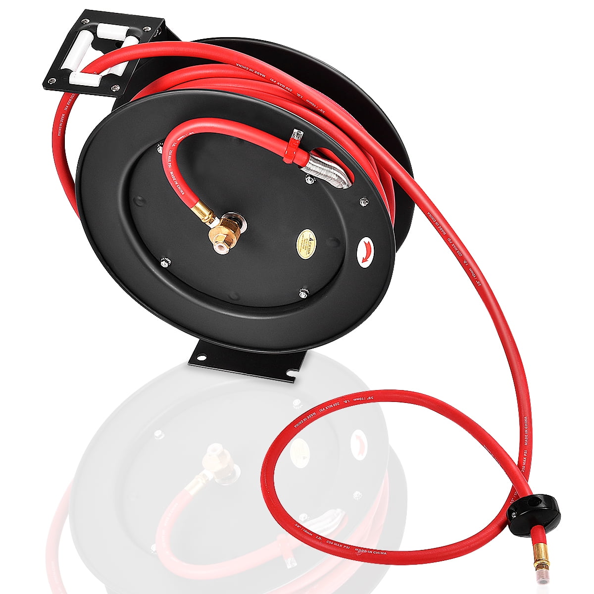 Gymax 3/8'' x 25' Auto Rewind Retractable Air Hose Reel Compressor 300 PSI Gymax 3/8'' x 25' Auto Rewind Retractable Air Hose Reel Compressor 300 PSI