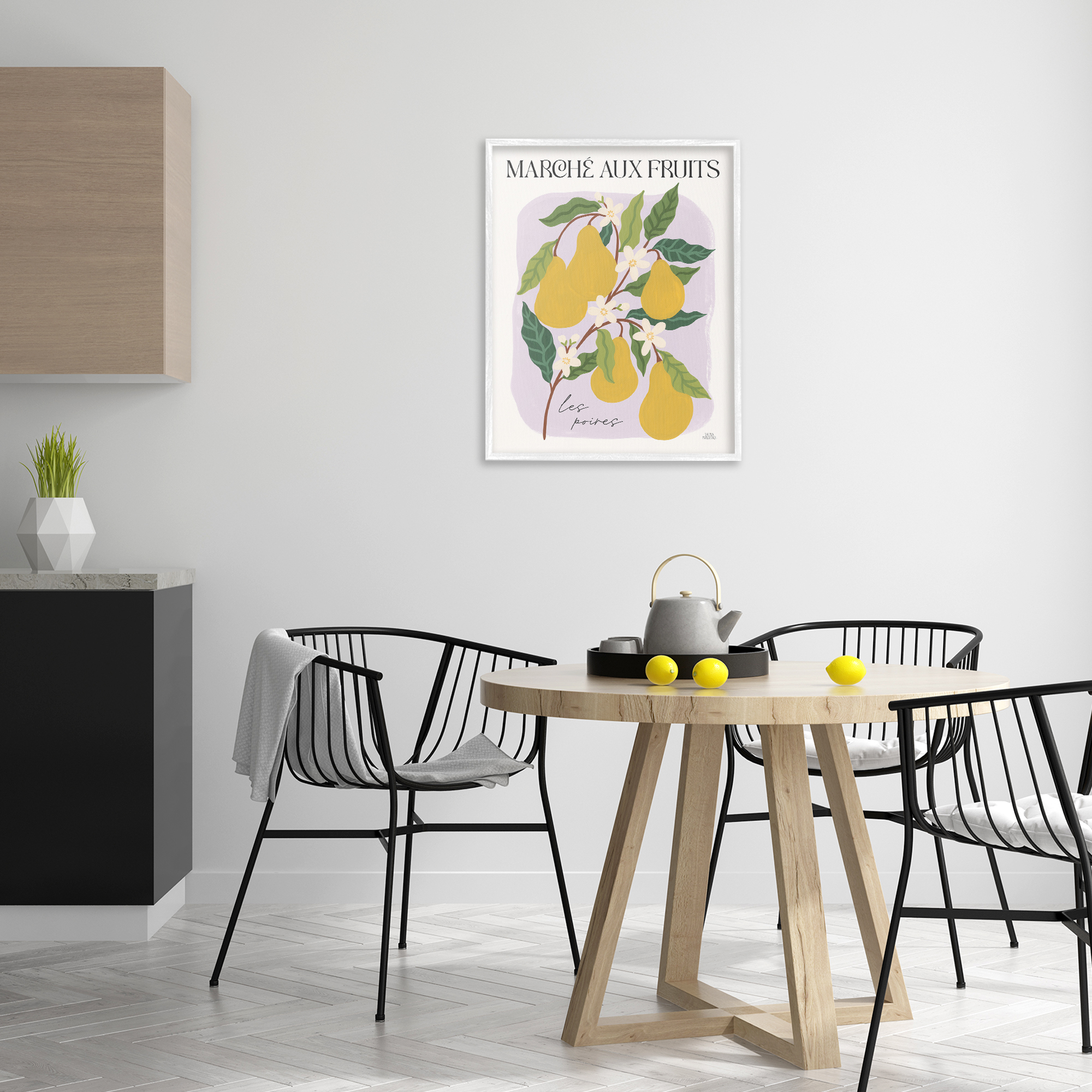 Stupell Industries Marche Aux Pears Food & Beverage Painting White Framed Art Print Wall Art, 24 x 30