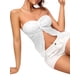 thumbnail image 2 of Lucakuins Mujeres Crop Tops, Sin Mangas Split Color Sólido Crop Street Casual Party Wrap-Chest Chaleco Lucakuins  moda, 2 of 6