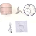 thumbnail image 3 of Jinsinto Pink 250ml Mini Electric Food Processor Chopper Grinder for Meat Garlic Onion Chili Vegetable Baby Food Blender Cordless Meat Grinder Garlic Chopper Small Garlic Press, 3 of 5